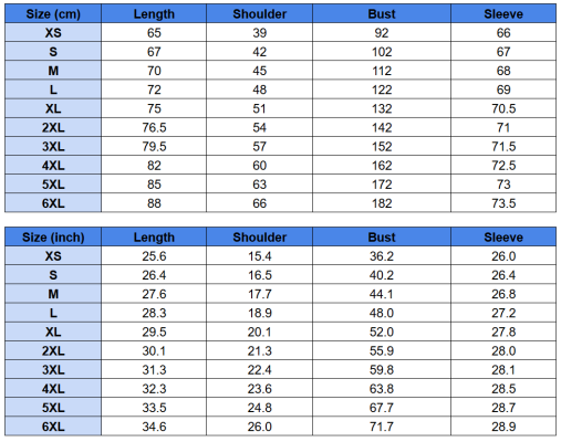Hoodie Size Chart