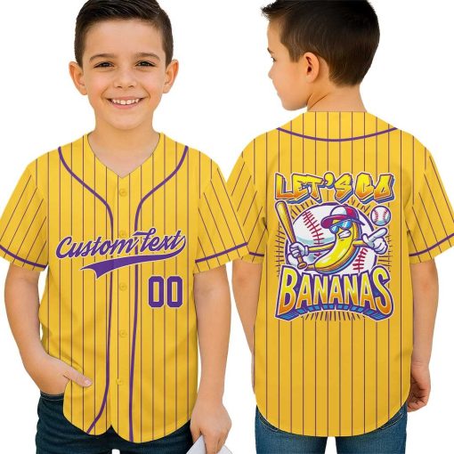 Let’s Go Bannanas – Custom Text Number Baseball Jersey