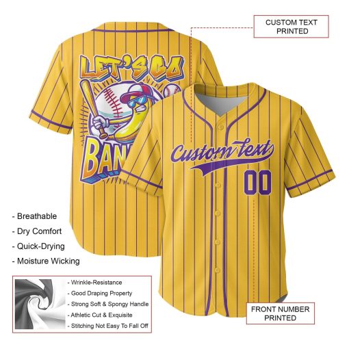 Let’s Go Bannanas – Custom Text Number Baseball Jersey