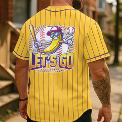Let’s Go – Custom Text Number Baseball Jersey