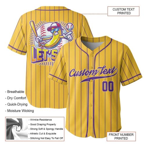 Let’s Go – Custom Text Number Baseball Jersey