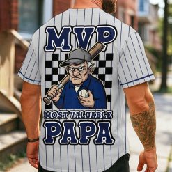 MVP Means Most Valuable Papa – Custom Text Number Baseball Jersey