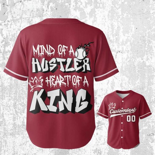 Mind Of A Baseball Hustler – Custom Text Number Baseball Jersey