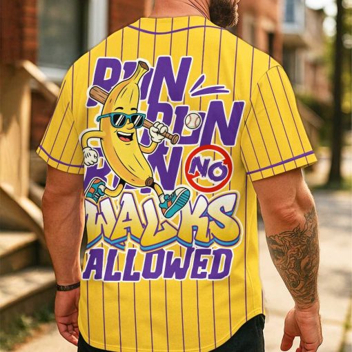 Run Run Run – Custom Text Number Baseball Jersey