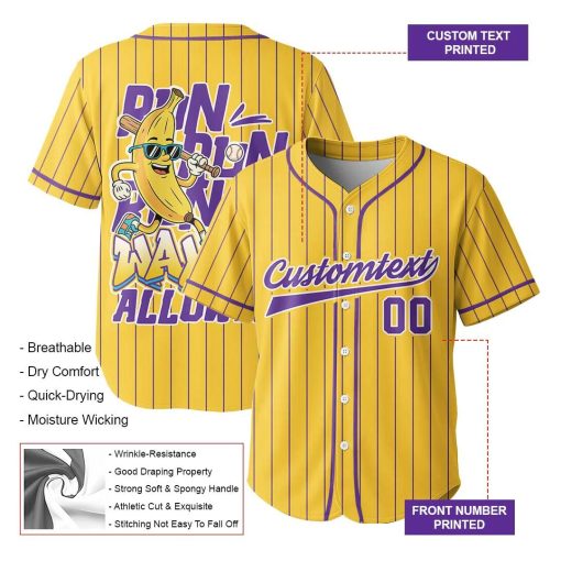 Run Run Run – Custom Text Number Baseball Jersey
