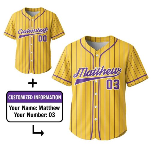 Run Run Run – Custom Text Number Baseball Jersey