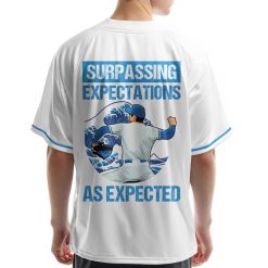 Surpassing Expectations As Expected – Custom Text Number Baseball Jersey